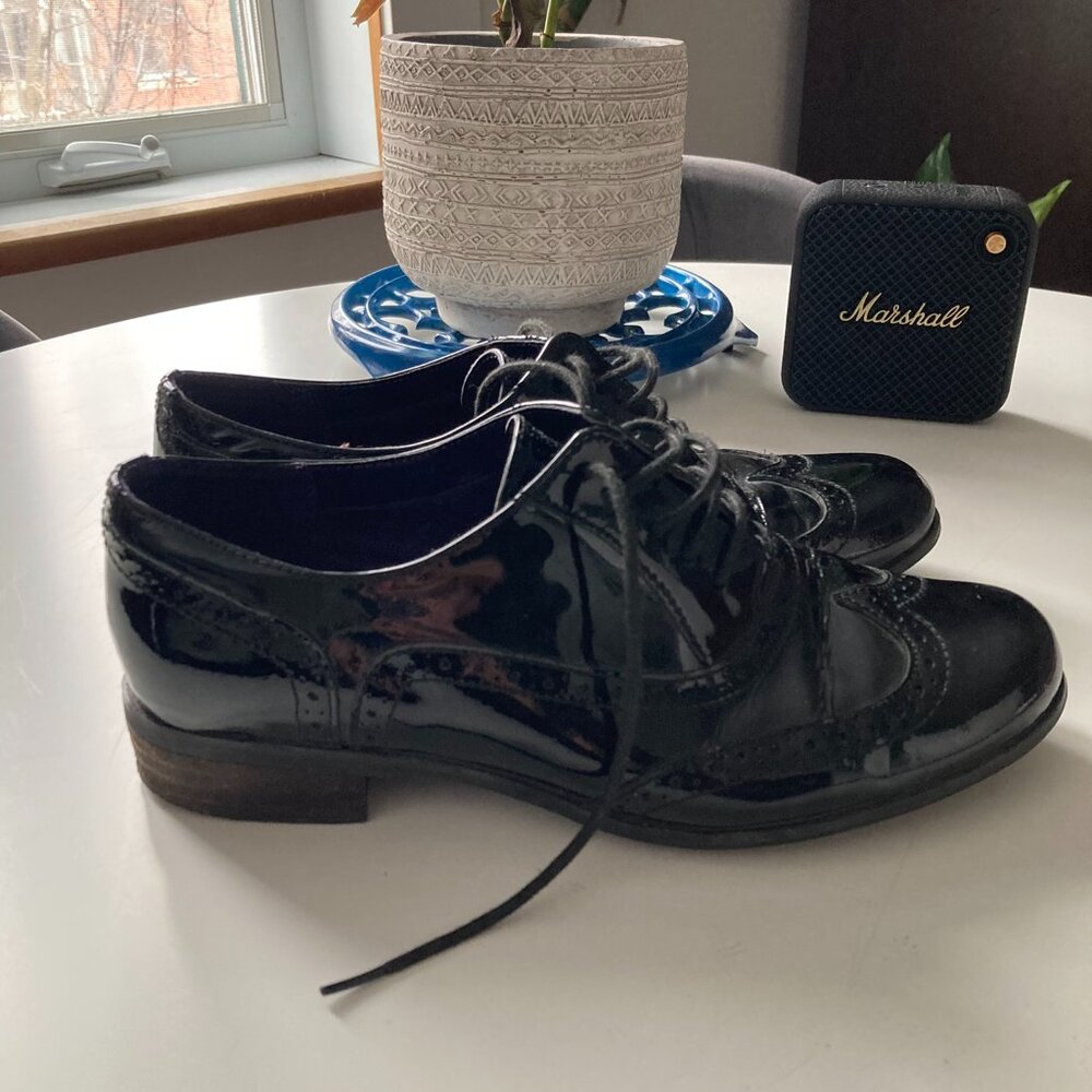 CLARKS Patent Derby Shoes